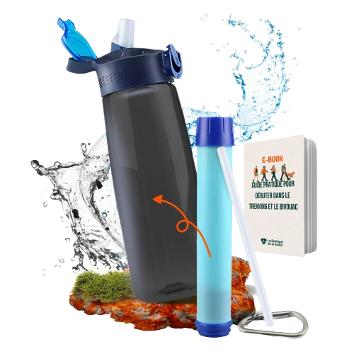 Gourde filtrante pour eau non potable + E-BOOK OFFERT