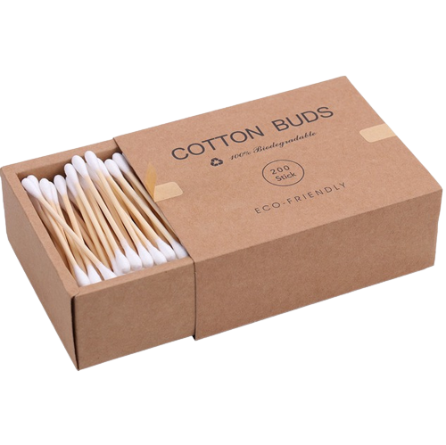 2x Boîtes de coton-tiges en Bambou