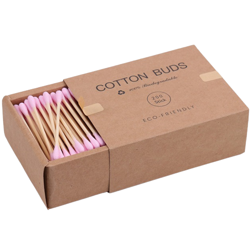 2x Boîtes de coton-tiges en Bambou