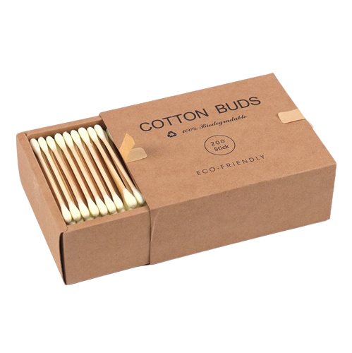 2x Boîtes de coton-tiges en Bambou