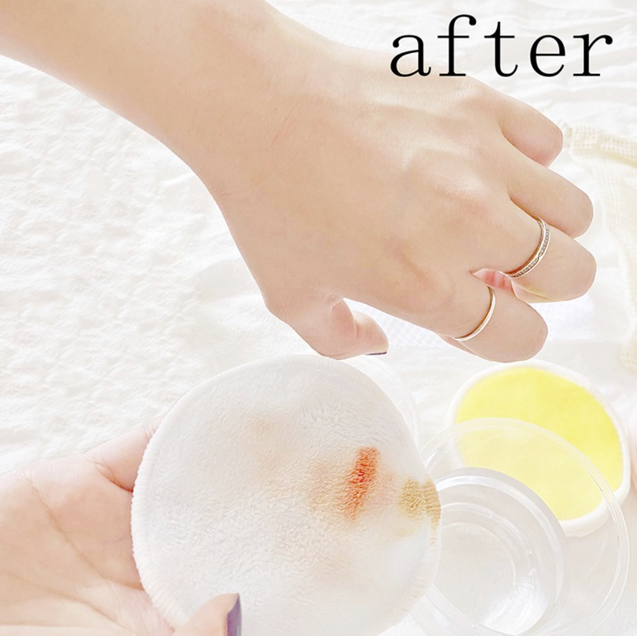 12x Cotons démaquillants lavables en fibres de bambou