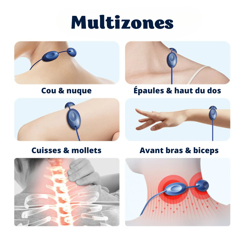 Mini masseur chauffant pour cervicales - 5 Modes & 15 intensités