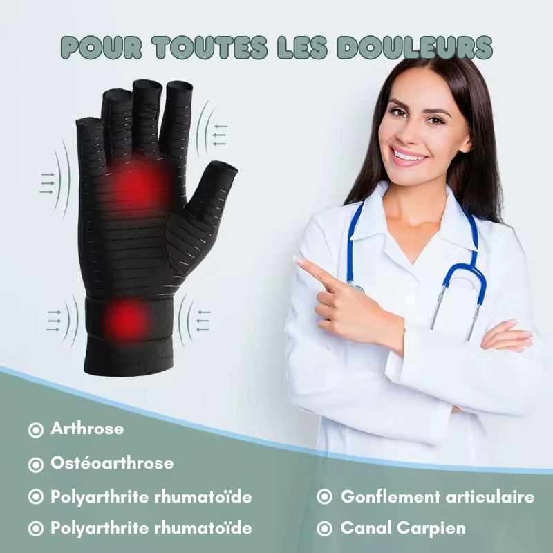 Gants de thérapie anti-arthrose réglables
