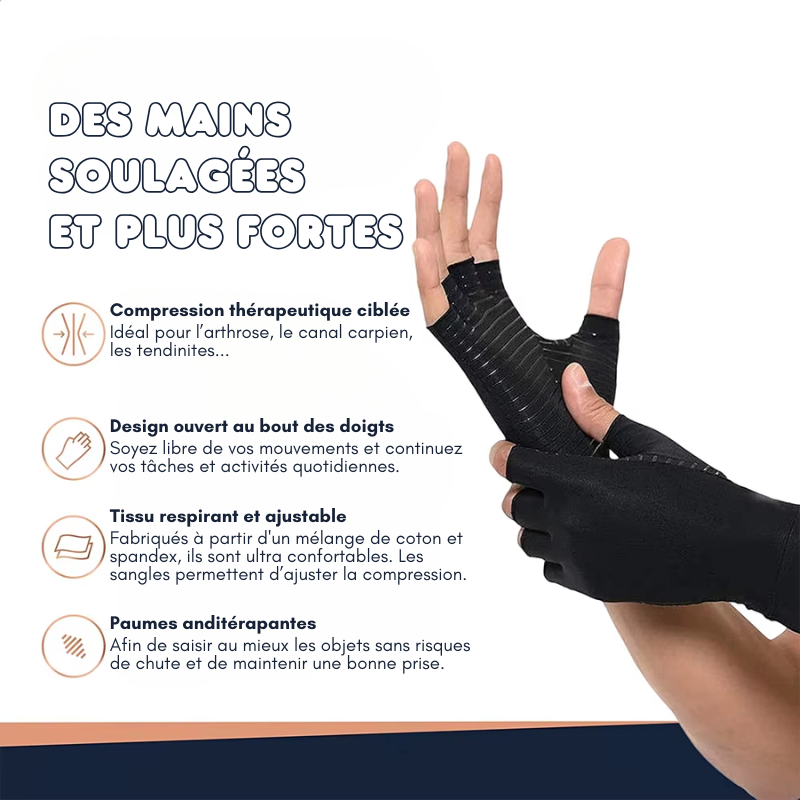 Gants de thérapie anti-arthrose réglables