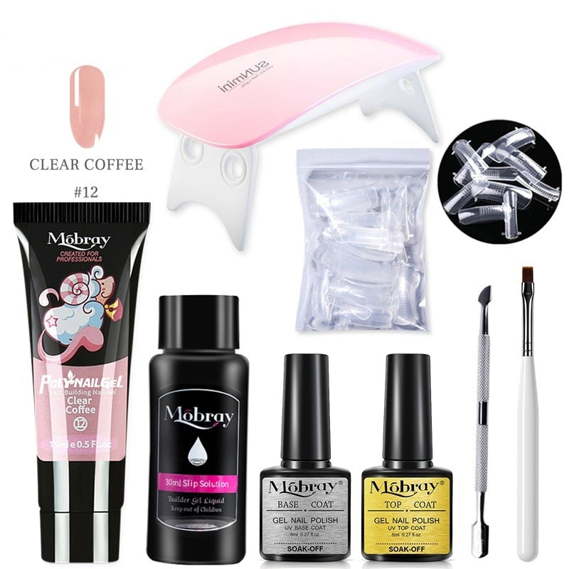 Kit Complet débutant faux ongles en PolyGel - Lampe OFFERTE