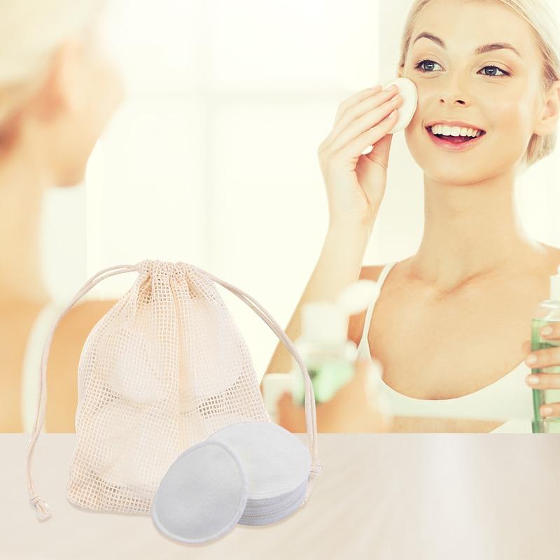 12x Cotons démaquillants lavables en fibres de bambou