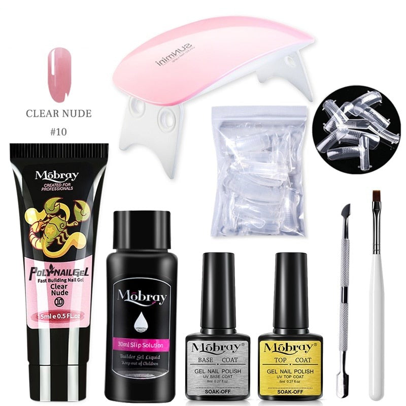 Kit Complet débutant faux ongles en PolyGel - Lampe OFFERTE