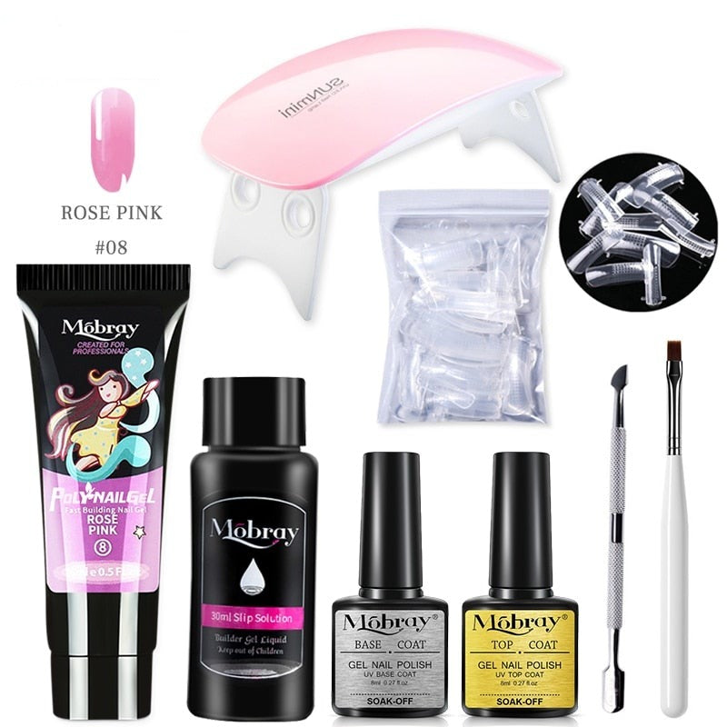 Kit Complet débutant faux ongles en PolyGel - Lampe OFFERTE