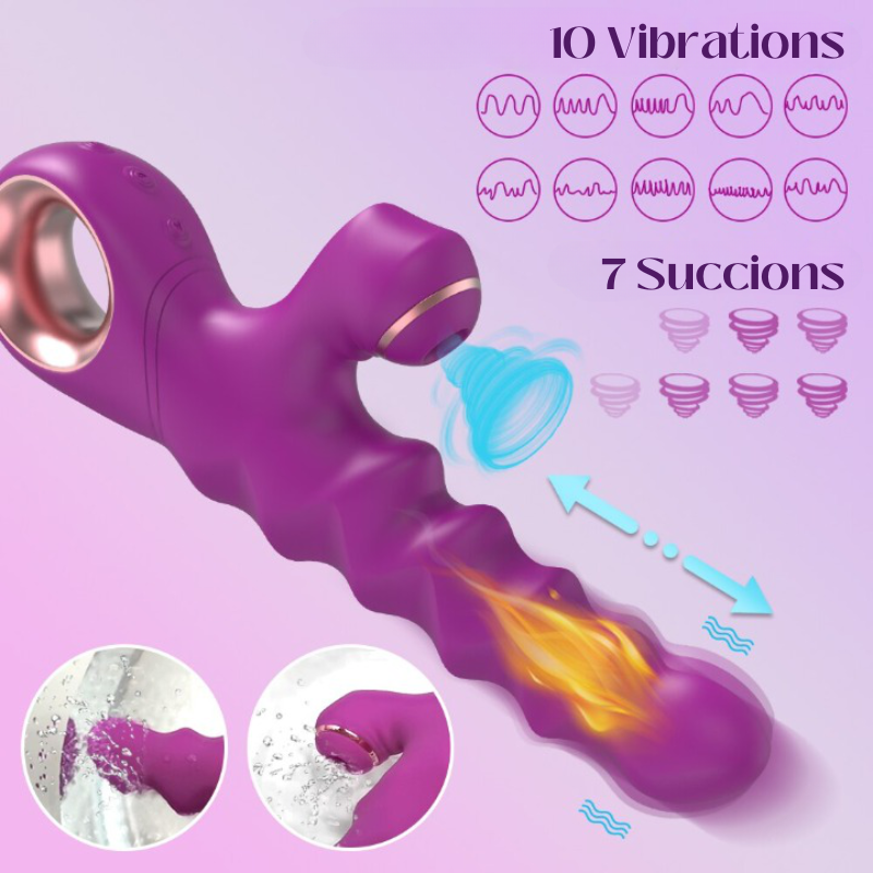 ON FIRE - Vibromasseur texturé chauffant 2 en 1