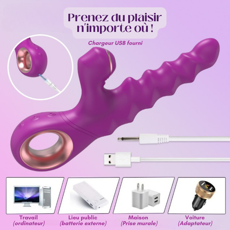 ON FIRE - Vibromasseur texturé chauffant 2 en 1