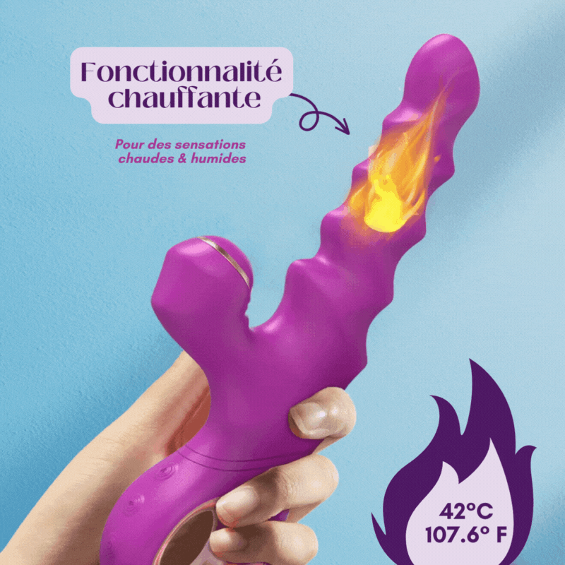 ON FIRE - Vibromasseur texturé chauffant 2 en 1