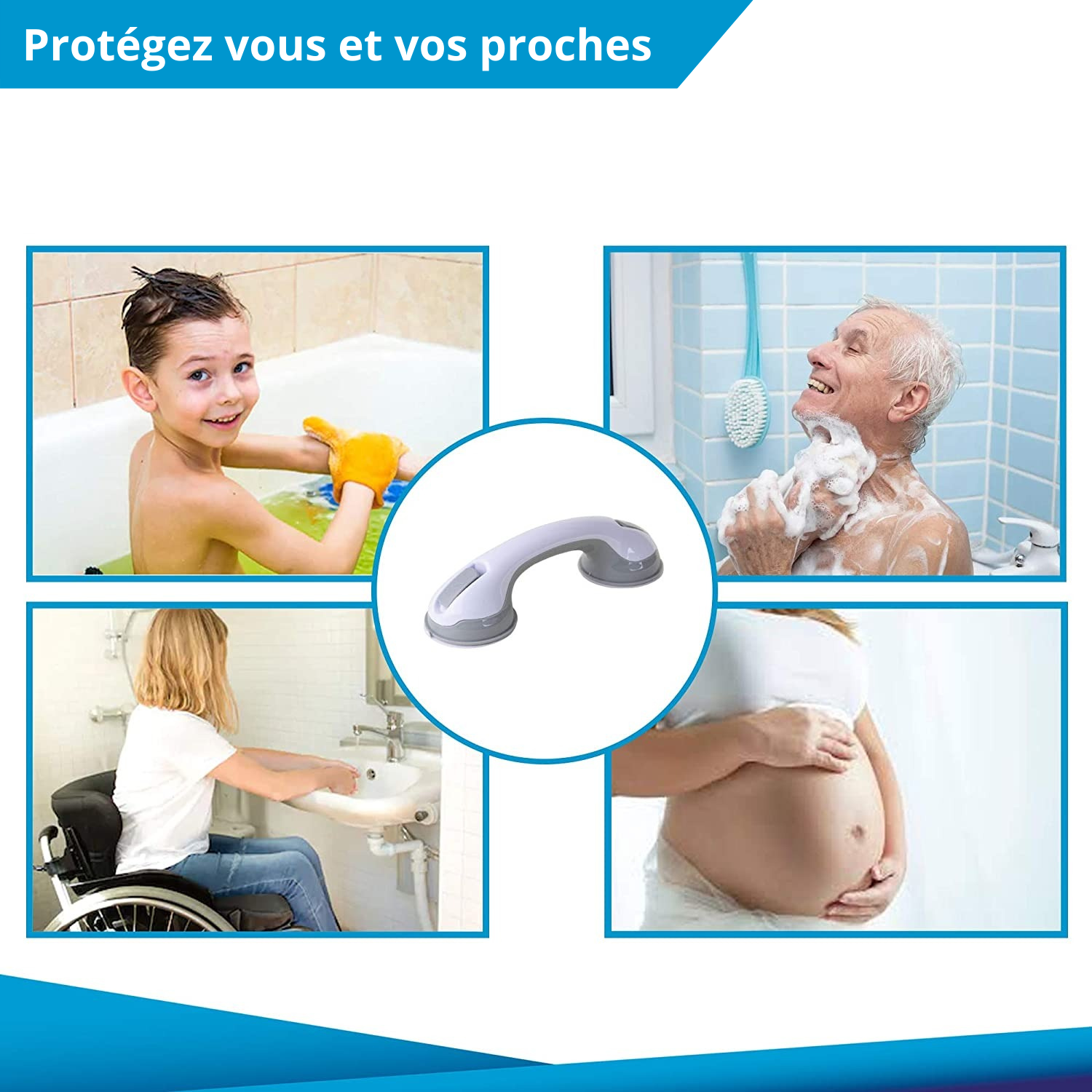 Rampe de sécurité antidérapante - Salle de bain