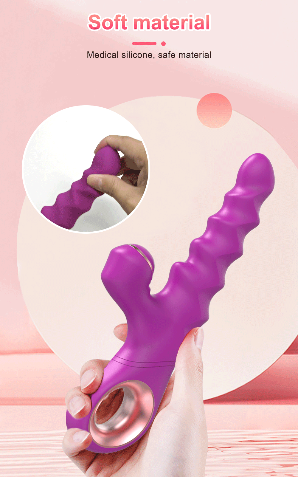 ON FIRE - Vibromasseur texturé chauffant 2 en 1