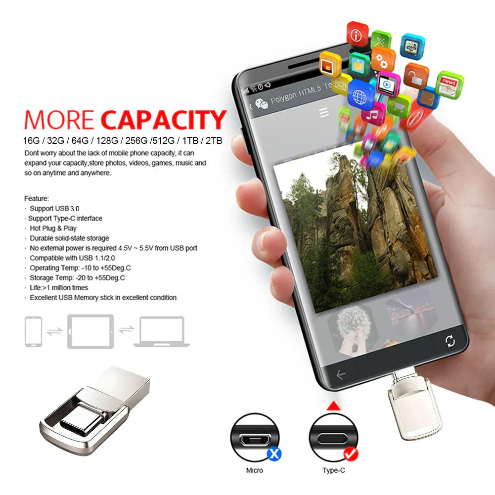 Clé USB Étanche & Antichoc - 2 To