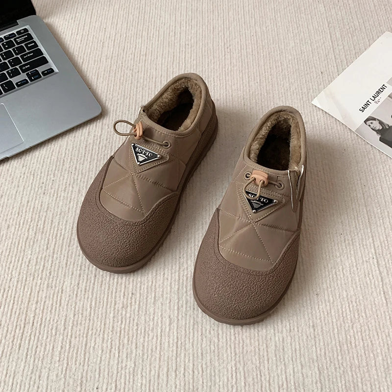 Bottes de neige à l'offre elles optiques pour femmes, chaussures décontractées, anti-ski, peluche, coton chaud, hiver, nouvelle mode, 2023