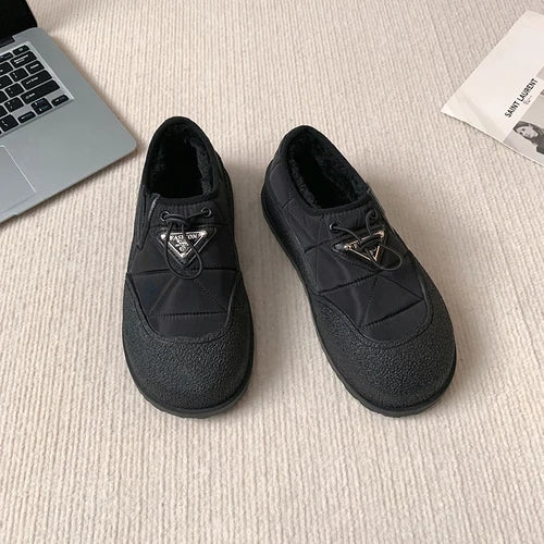 Bottes de neige à l'offre elles optiques pour femmes, chaussures décontractées, anti-ski, peluche, coton chaud, hiver, nouvelle mode, 2023