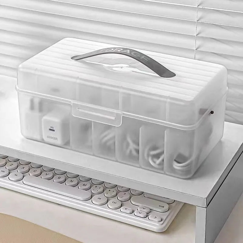 Mallette de rangement compartimentée pour câbles et chargeurs