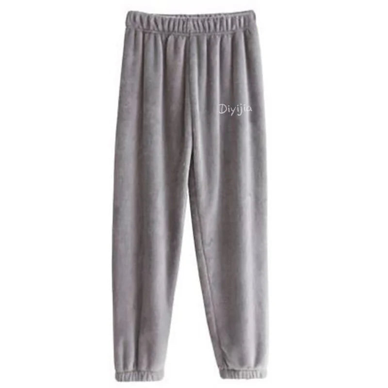 Autumn Winter Warm Flannel Fleecing Women Pyjamas Sets Thick Coral Velvet Long Sleeve Cartoon Sleepwear Thin Flannel Pajamas Set