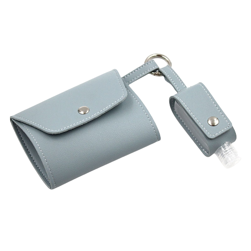 Pochette anti-bactérienne pour masques + Porte clé pour gel hydroalcoolique