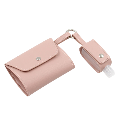 Pochette anti-bactérienne pour masques + Porte clé pour gel hydroalcoolique