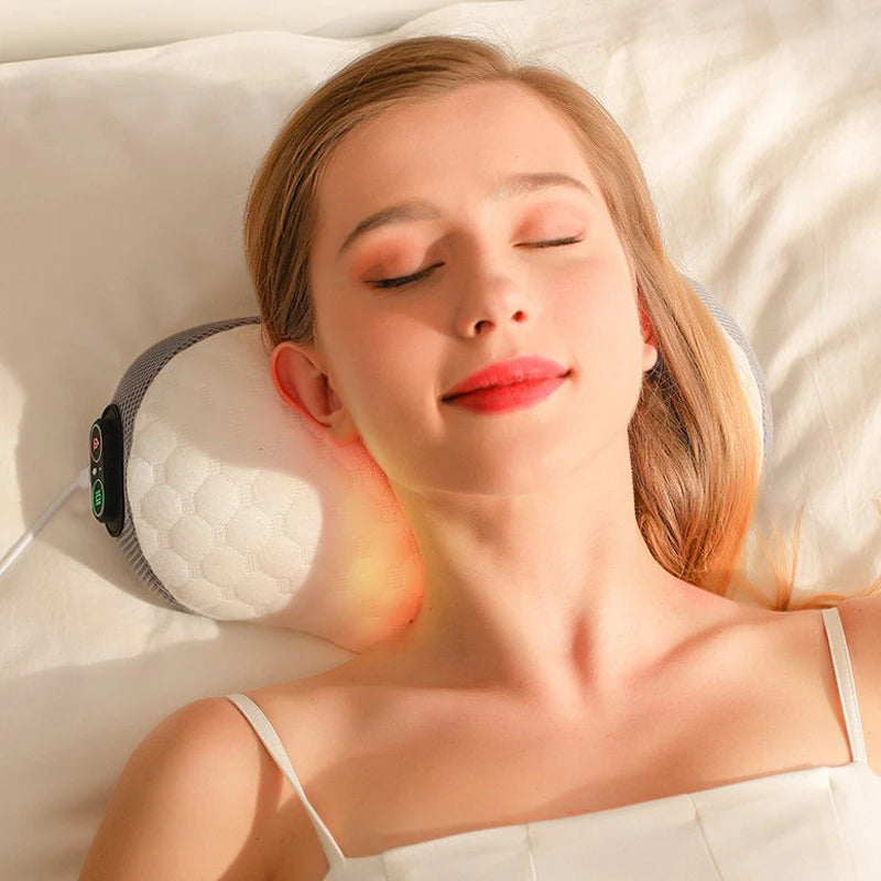 Oreiller Massage par Vibrations & Chauffant USB - Soulage la nuque