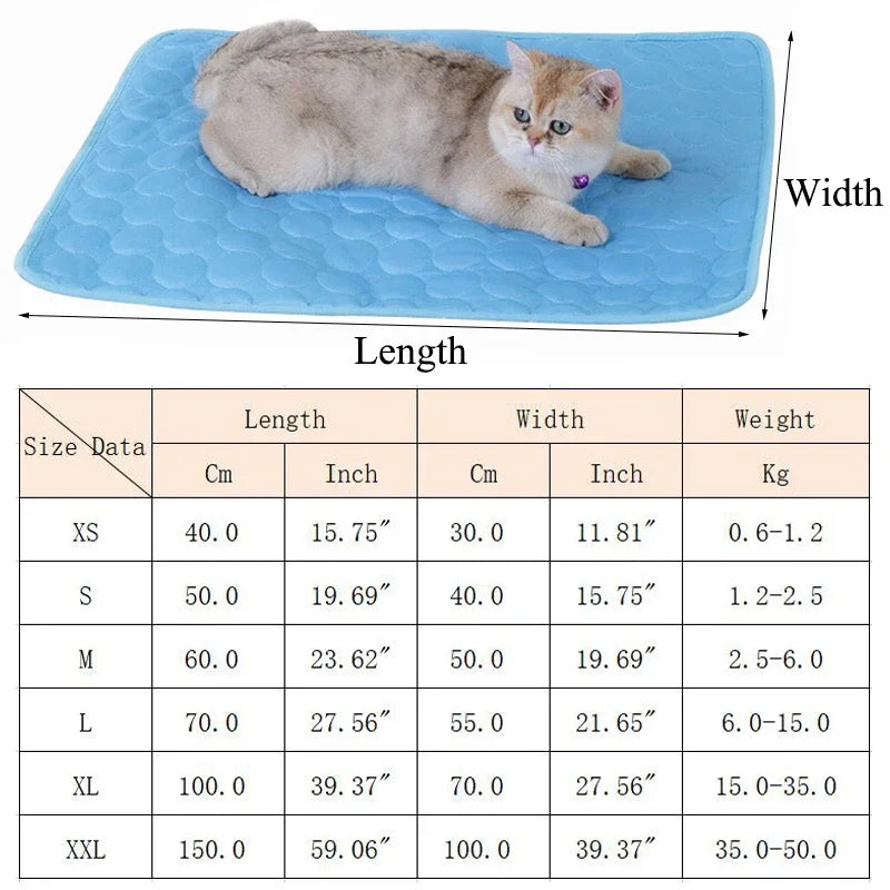 Tapis rafraîchissant d'été pour chat et chien — maille respirante, couchage confortable