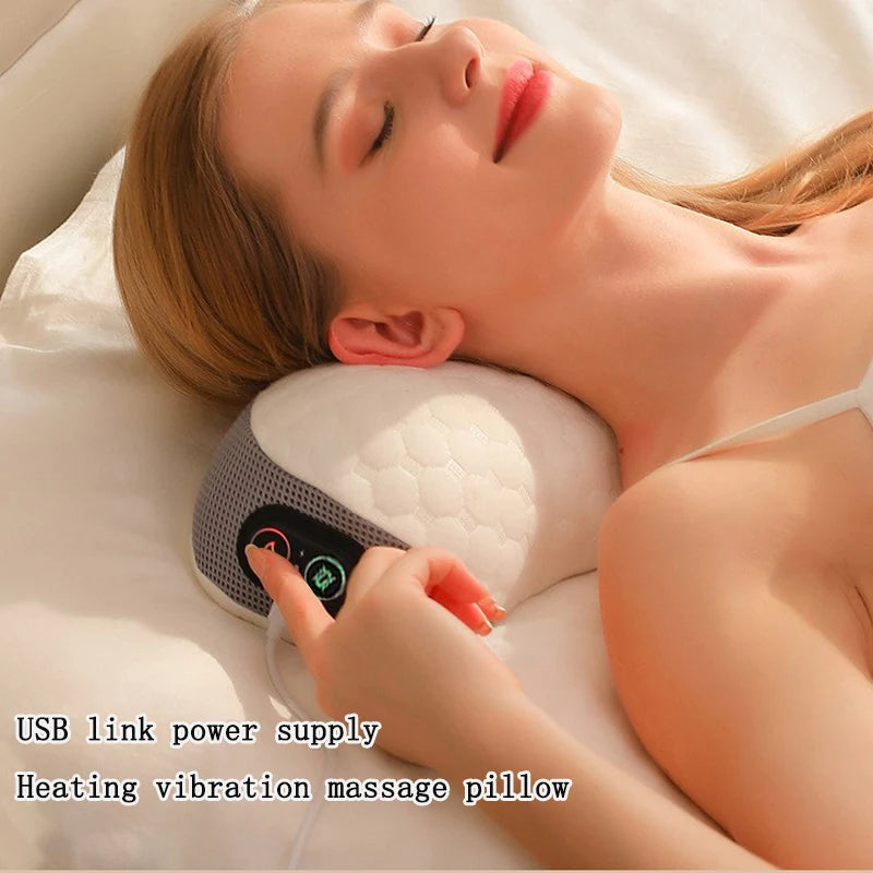Oreiller Massage par Vibrations & Chauffant USB - Soulage la nuque