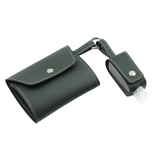 Pochette anti-bactérienne pour masques + Porte clé pour gel hydroalcoolique