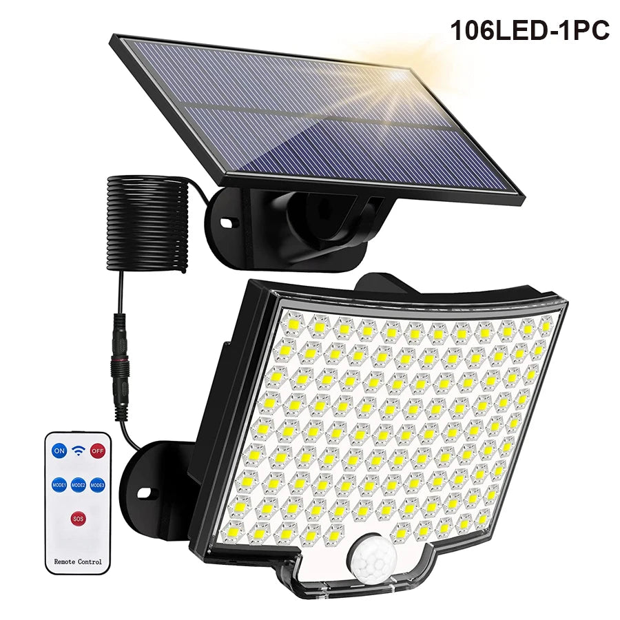 Projecteur Solaire LED Extérieur - Ultra Lumineux 228 LEDs