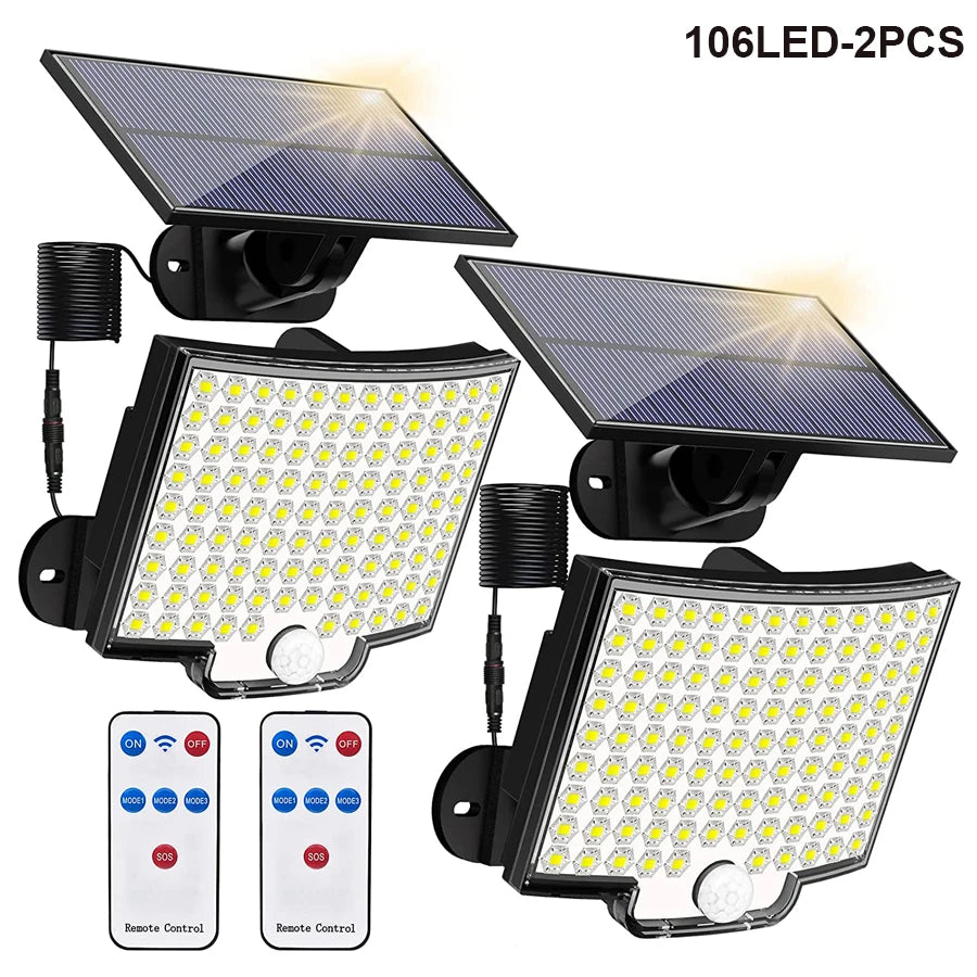 Projecteur Solaire LED Extérieur - Ultra Lumineux 228 LEDs