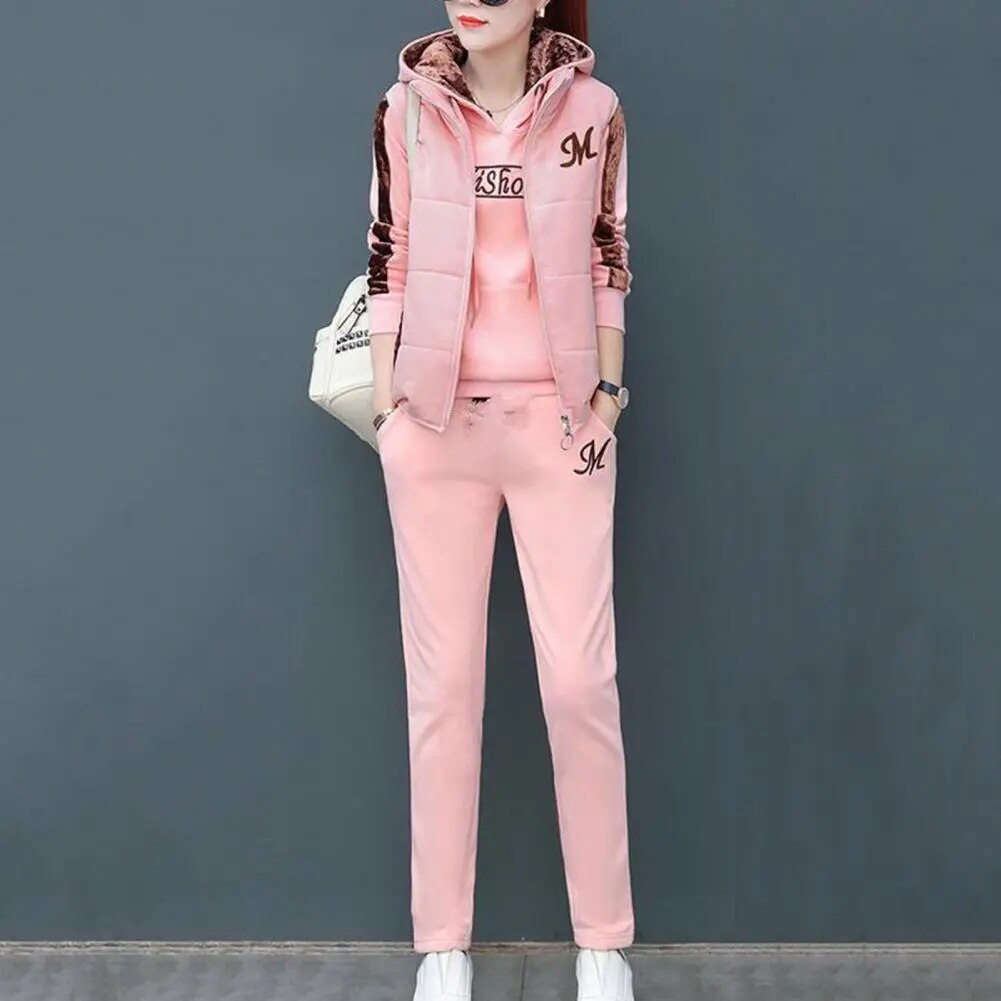 Ensemble survêtement 3 pièces pour femme avec veste à capuche - Livraison offerte