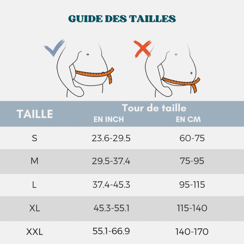 Ceinture de soutien lombaire et correction du bassin réglable