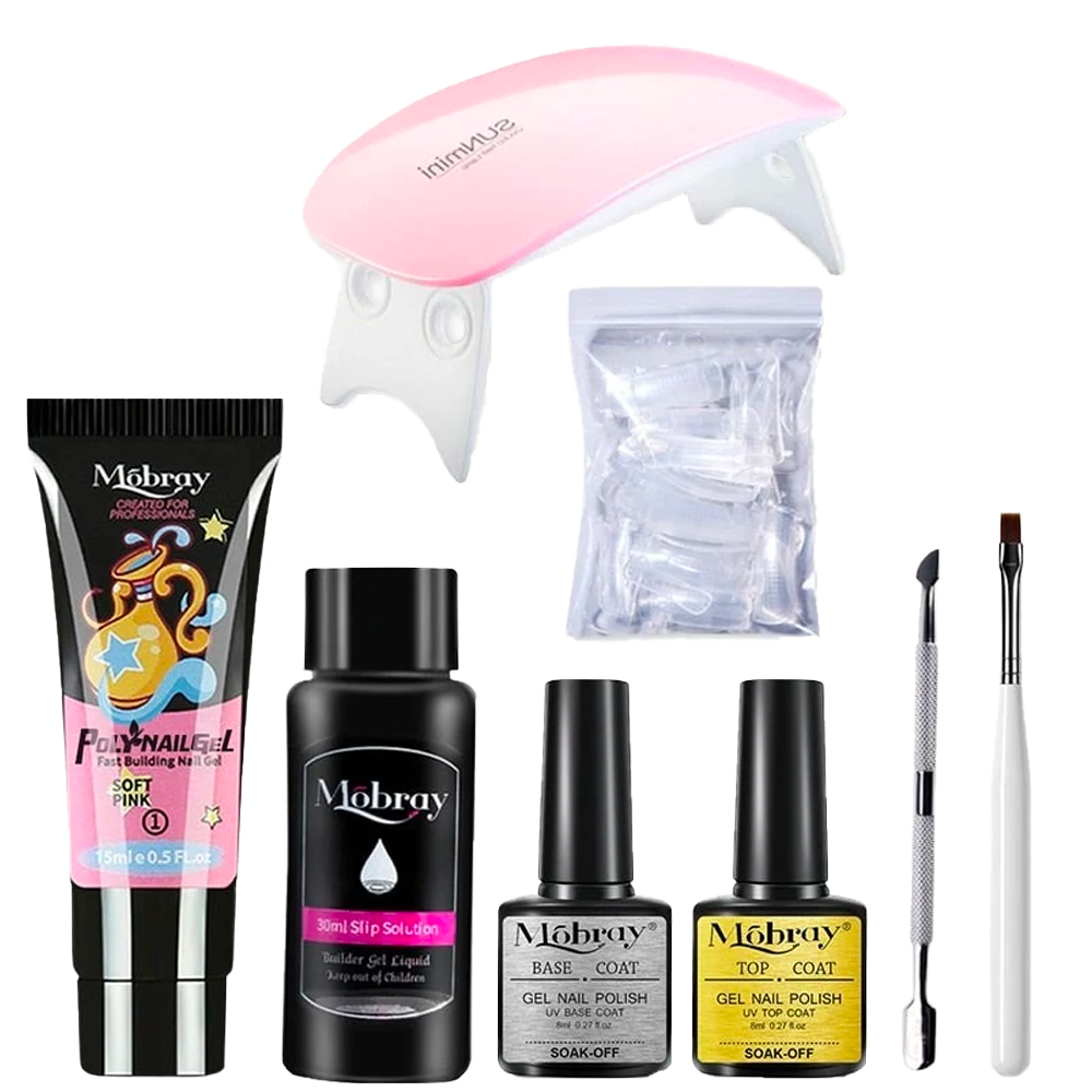 Kit Complet débutant faux ongles en PolyGel - Lampe OFFERTE