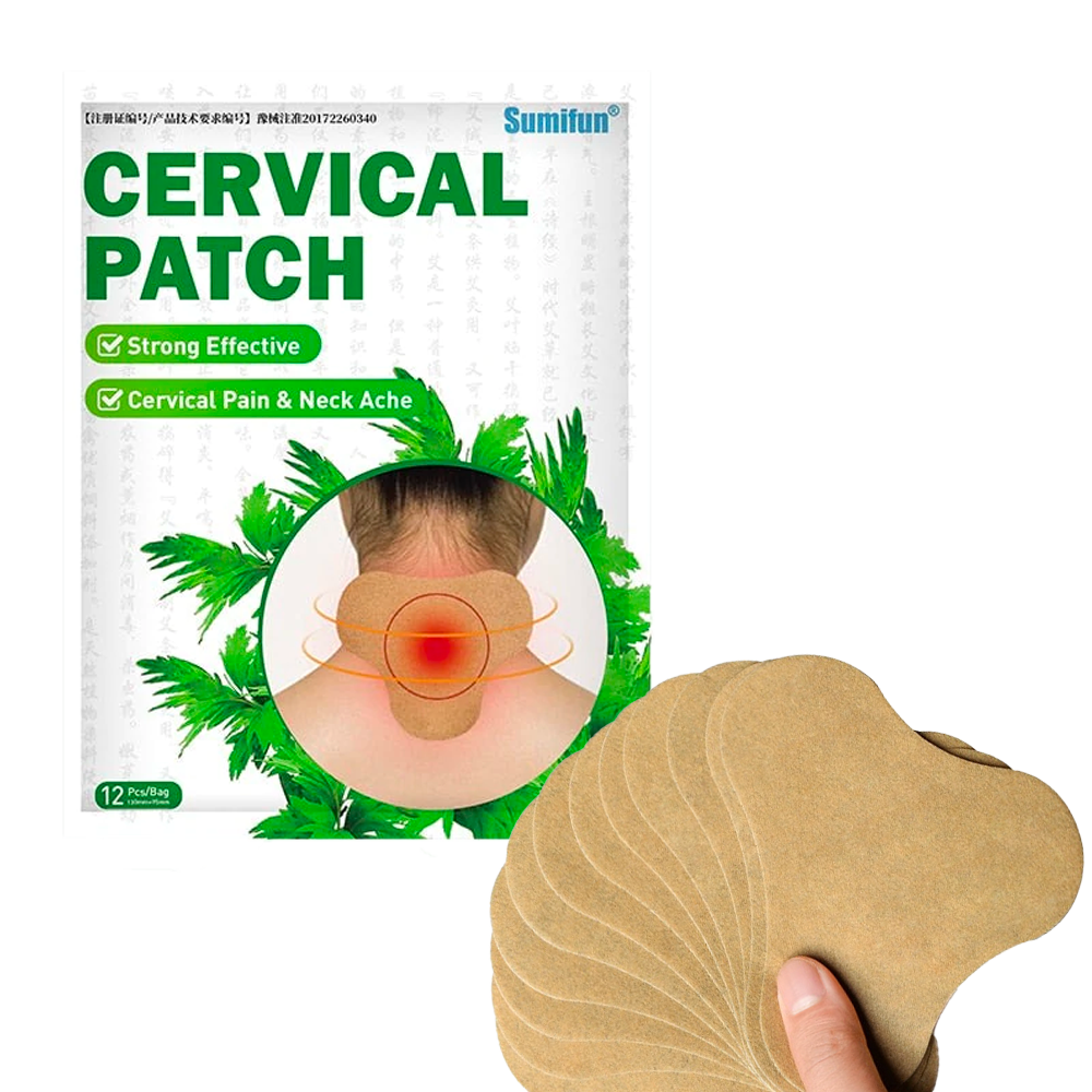 Lot de 12 Patchs Cervicales Anti-douleurs aux plantes