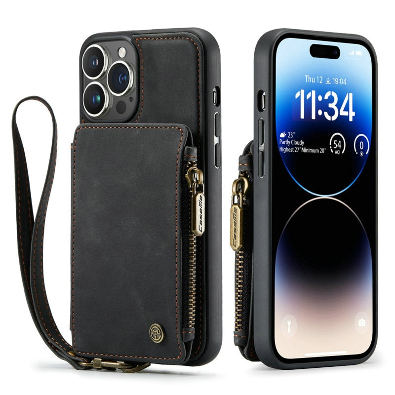 Coque porte-feuille pour Iphone - Protection anti-piratage