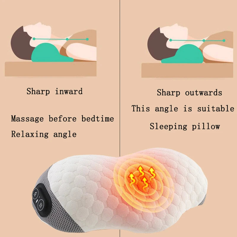 Oreiller Massage par Vibrations & Chauffant USB - Soulage la nuque