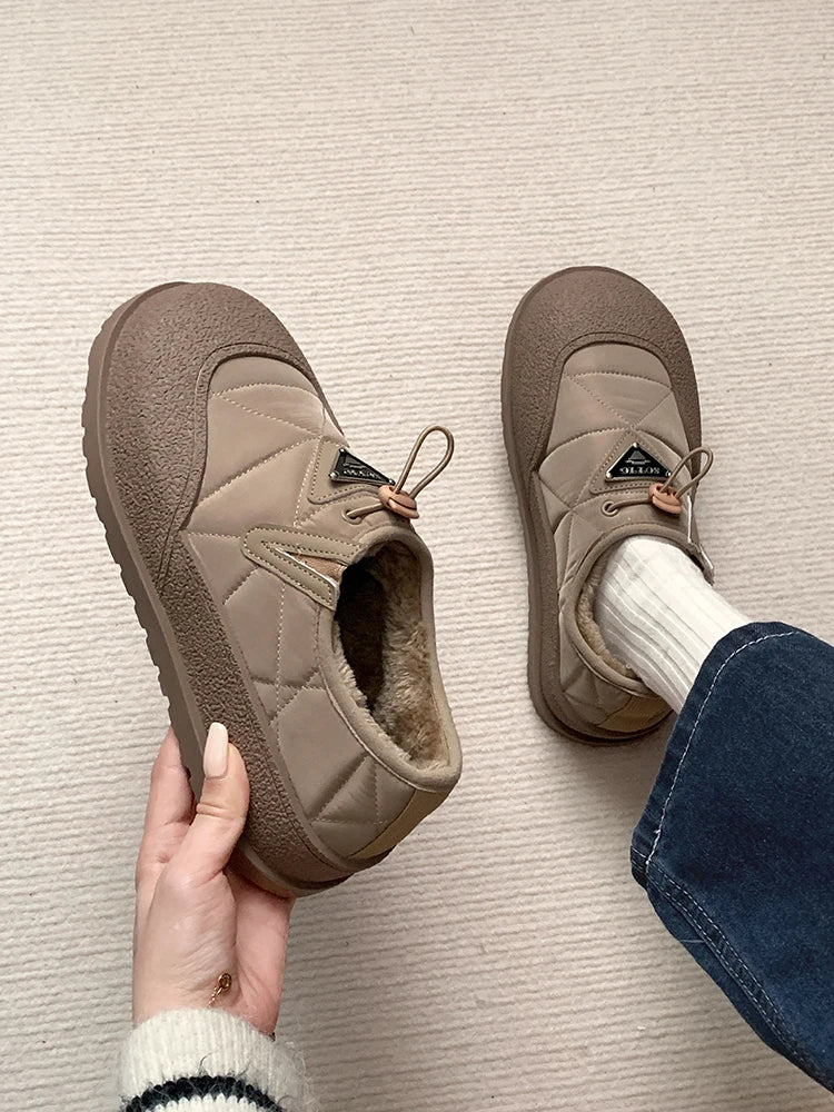 Bottes de neige à l'offre elles optiques pour femmes, chaussures décontractées, anti-ski, peluche, coton chaud, hiver, nouvelle mode, 2023